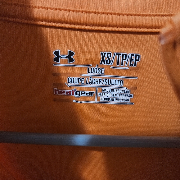 Under Armour Orange Long Sleeve Heatgear Quarter Zip Top Size XS - Picture 4 of 7